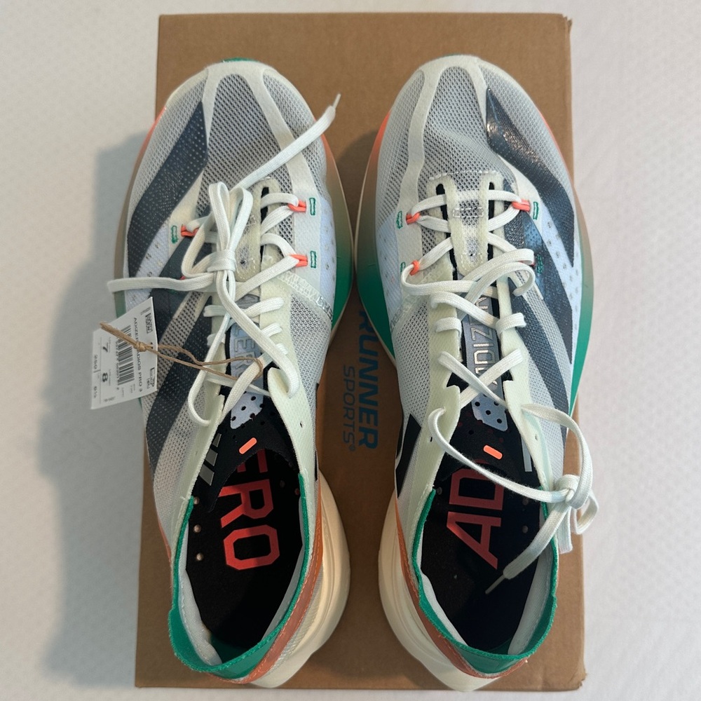 Adidas Adizero Adios Pro 3 in White Tint Coral color US W8 / M7 Brand New